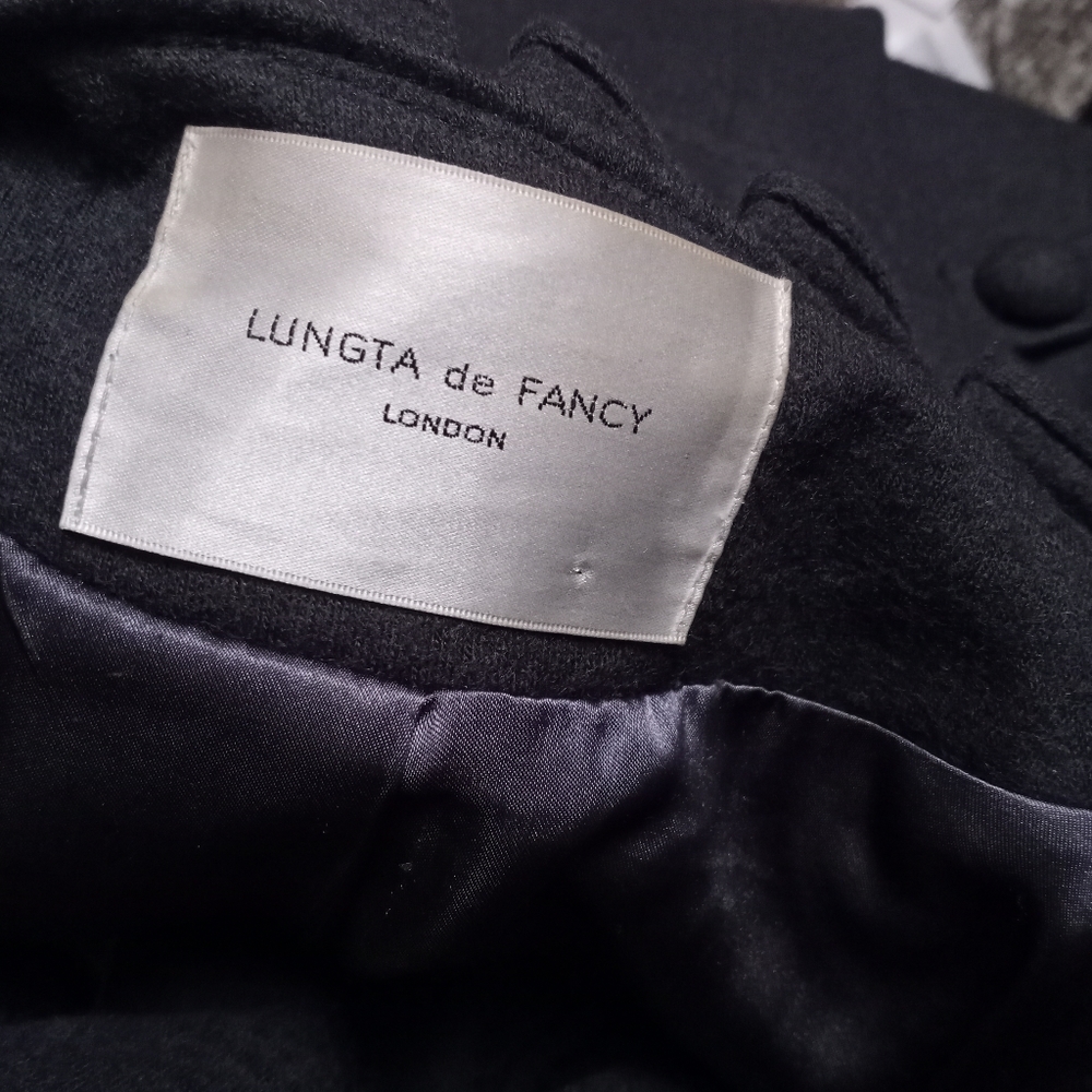 Gorgeous!! LUNGTA de FANCY Gray Wool Blend Coat - Picture 5 of 5